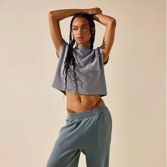 NEW Free People Freya Sweater Set, Color Slate, Size Large - Picture 1 of 11